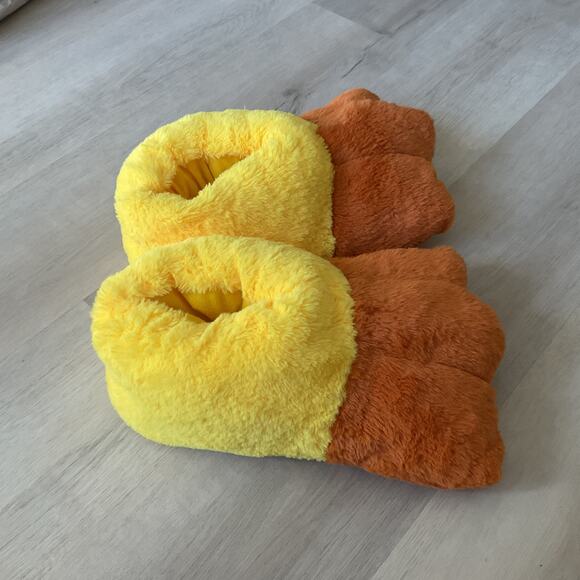 George Men's Faux Fur Novelty Slippers Duck Feet Size L/XL 72326 - Picture 3 of 10